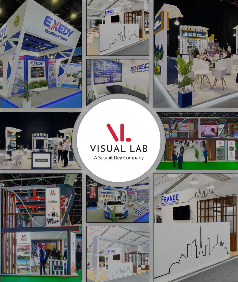 Exhibition stand design showcasing global partnership